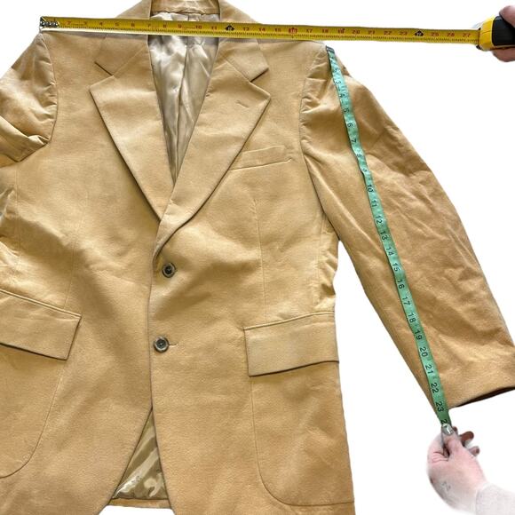 Mens Beige Suit Jacket Countess Mara Custom Ultra Suede - Picture 5 of 10